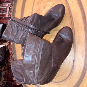 Heeled Boots- a high grade leather and soft grey taupe.